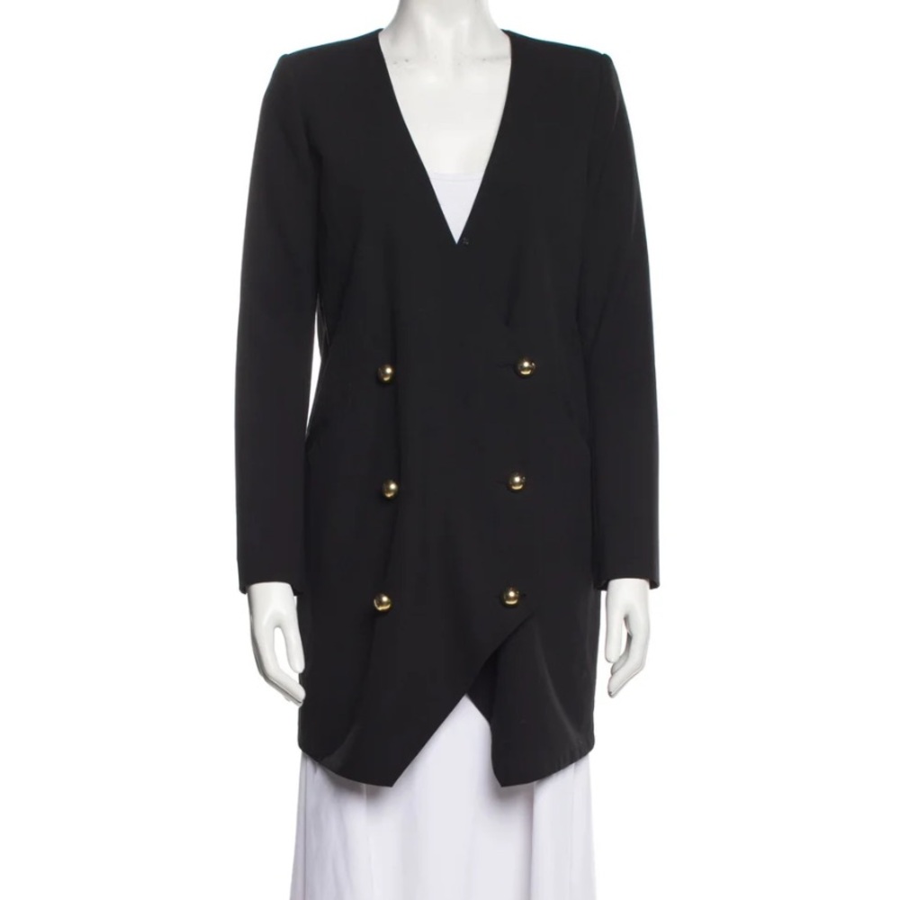 Michelle Mason Black Double-Breasted Women's Coat